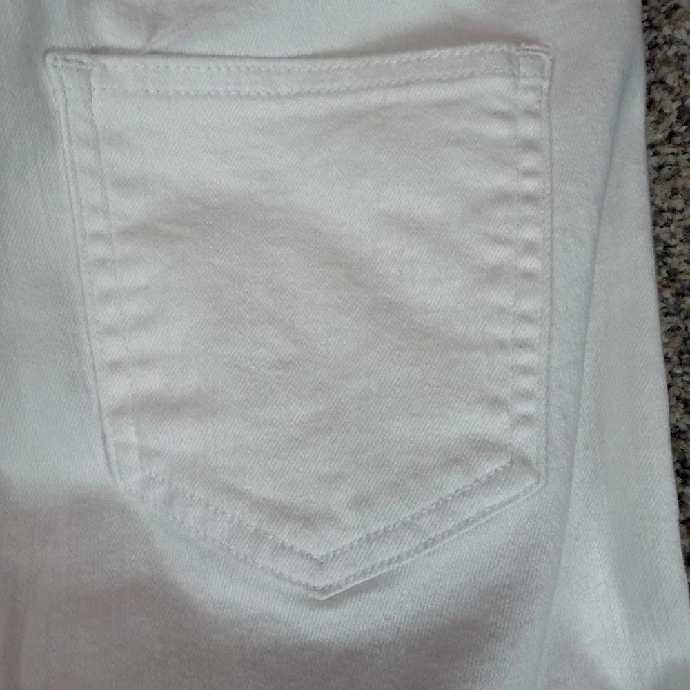 Pistola P6907FTN-SLO Flare Jeans Womens 27 White Ruffle Frayed Hem Y2K Boho